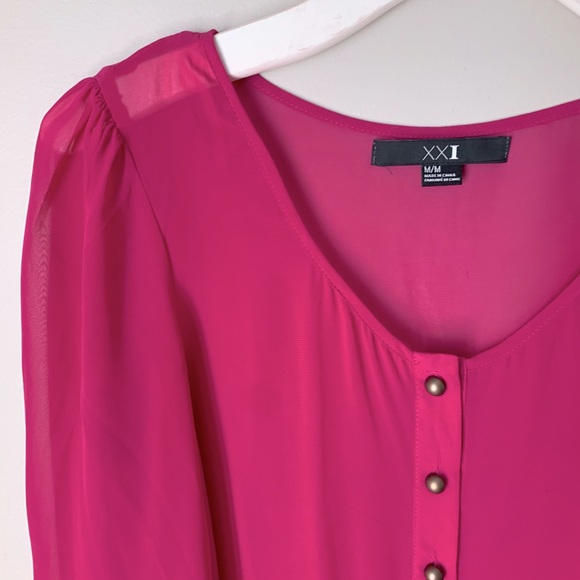Forever 21 size M fuchsia blouse - Picture 4 of 15